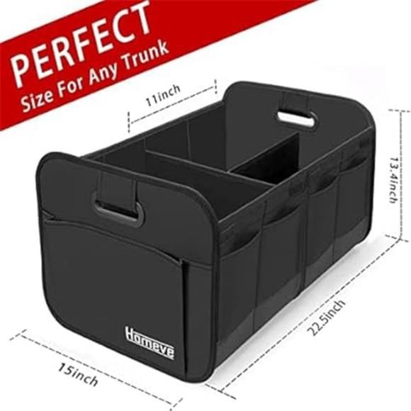 Car Trunk Organizer,Car Storage,Reinforced Handles,Collapsible Multi-Compartment - Picture 3 of 7
